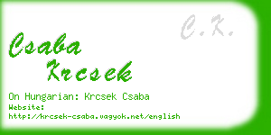 csaba krcsek business card